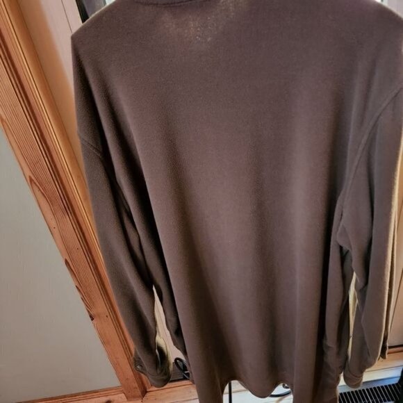 L.L. Bean Vintage Brown Fleece Button Down Warm LS Pocketed Sz. XL Shacket - Picture 5 of 10